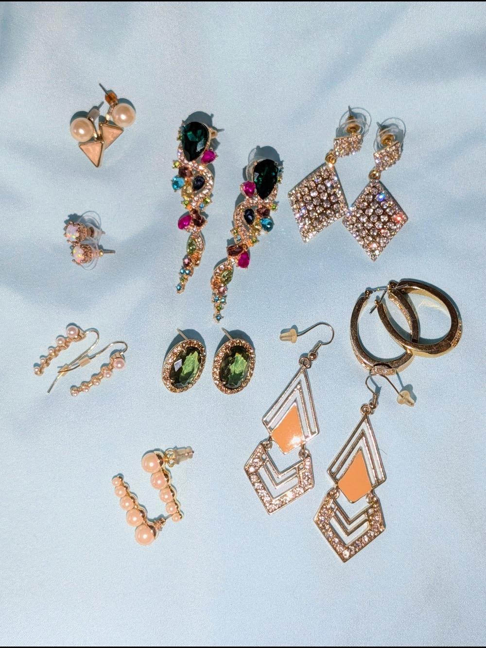 Assorted earring set in gold-tone metal